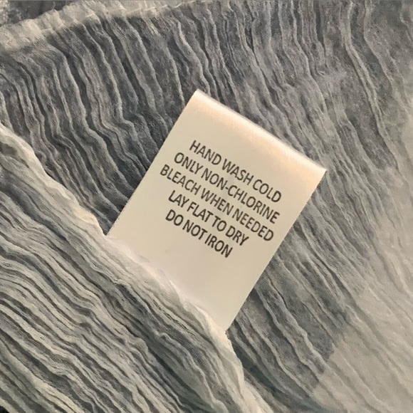 Sheer Long Embroidered Floral Scarf Light Blue Womens Wrap Shawl - Picture 12 of 12